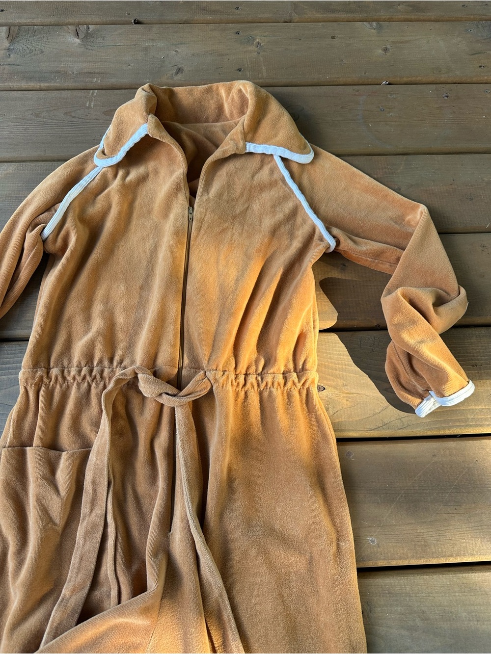Vintage 1970s velour jumpsuit - Picture 5 of 7